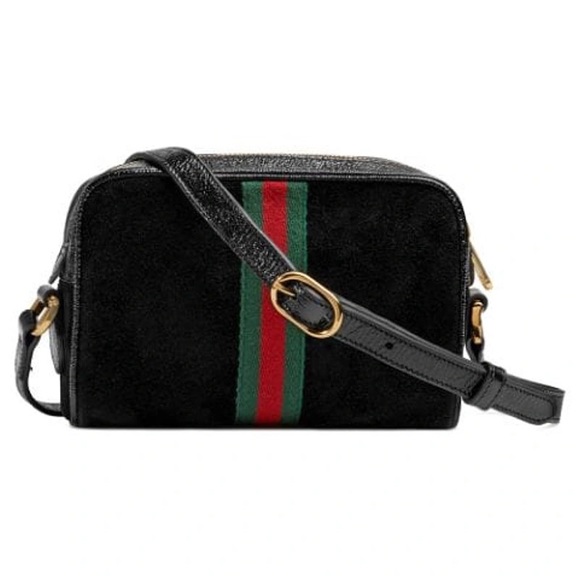 Gucci Bags Gucci Ophidia Black Suede Crossbody Bag Poshmark